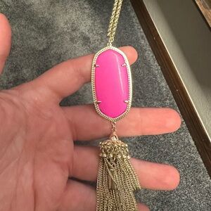 Pink and Gold Pendant Necklace